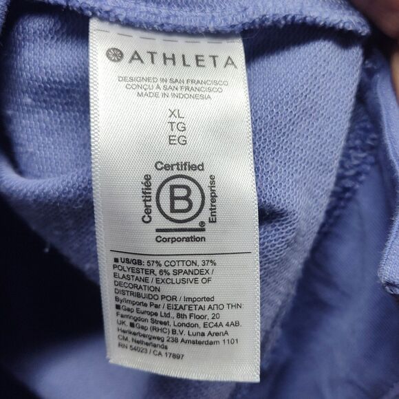 Athleta Cropped Light Sweater Women Size XL Purple Collared Athleisure Active - Picture 7 of 8